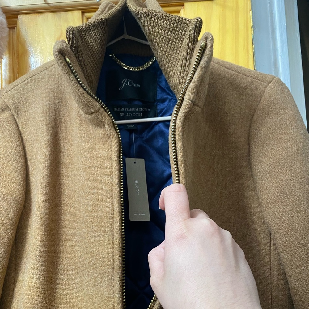 J crew cocoon coat in Italian stadium-chloth wool